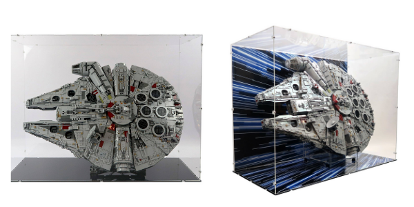 Lego millennium best sale falcon display ideas